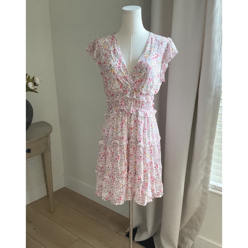 Altar'd State Floral Smocked Tiered Mini Dress BE55762 Womens Medium‎ NWT